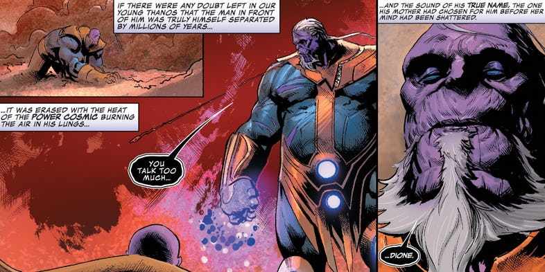 Thanos Real Name Dione Comic