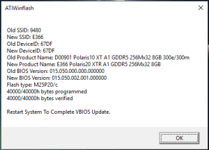 rx480 to rx580 flash result