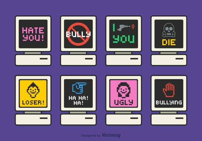 free cyberbullying vector icon set 1