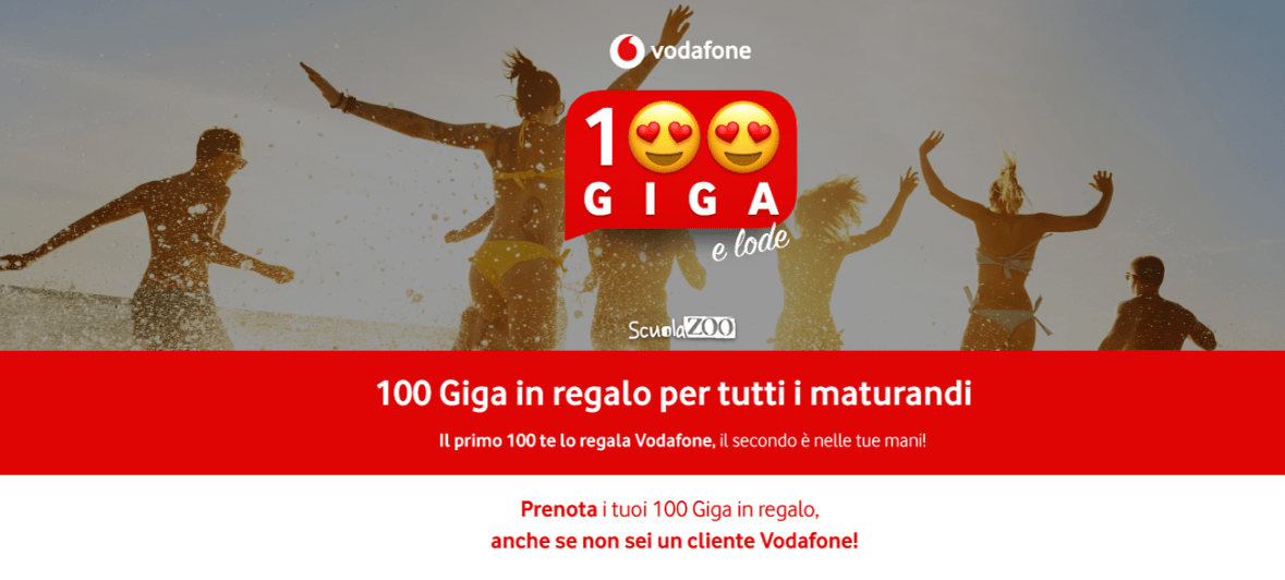 vodafone 100 giga e lode