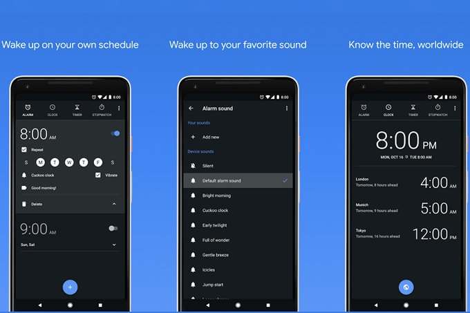 Google Clock app updated with musical alarms via Spotify min