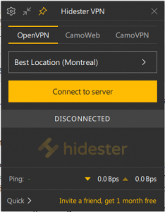 HidesterVPN GUI