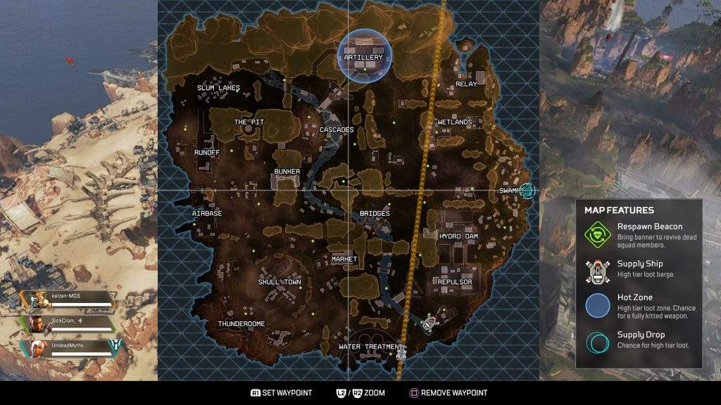 apex legends hot zone marker