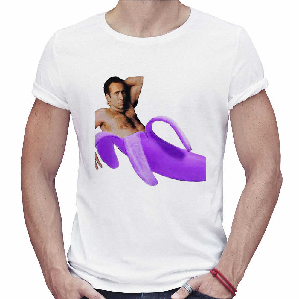2019 Summer Funny Nicolas Cage In A Banana T shirt Men s Hipster Tee T Shirt.jpg q50