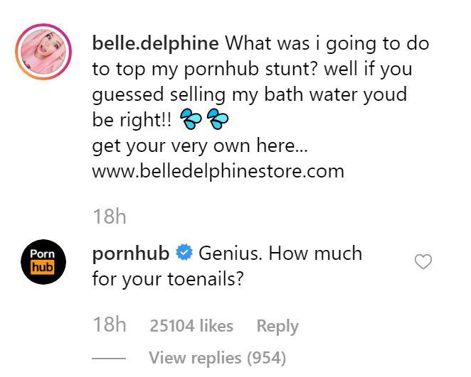Pornhub response Belle Delphine
