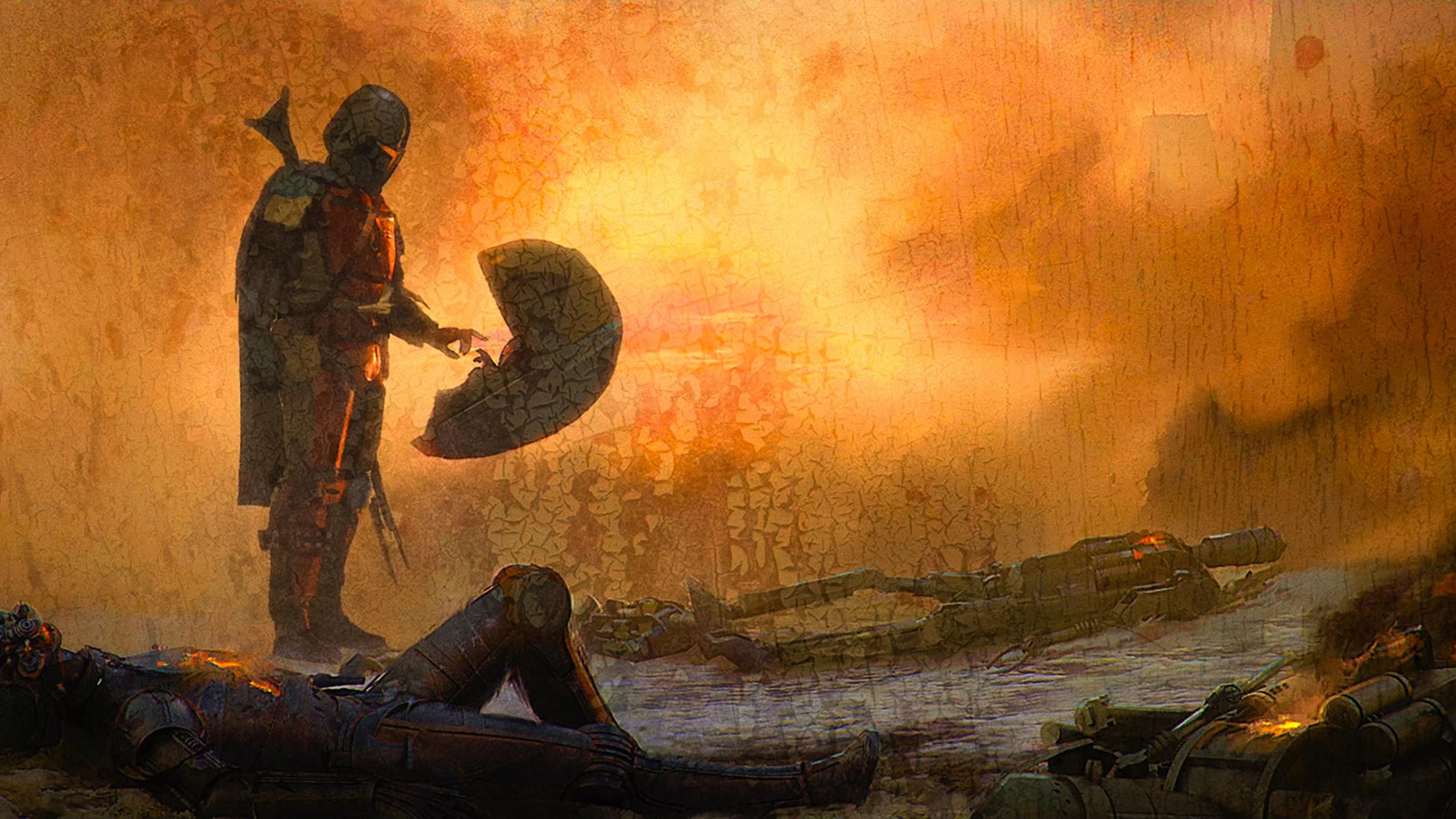 wallpapersden.com mandalorian and baby yoda concept art 2100x1181 min