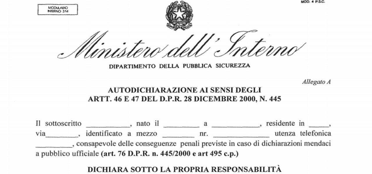 autocertificazione 1