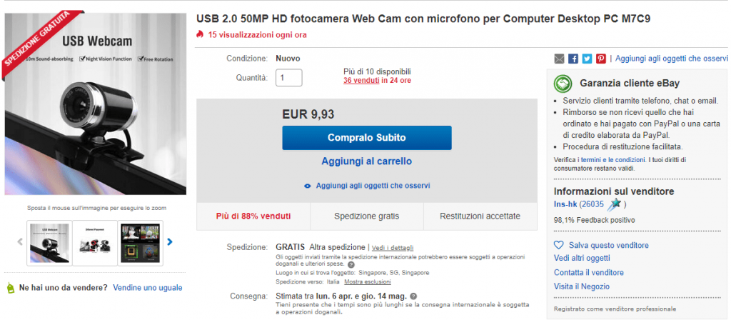 Webcam Ebay Coronavirus 