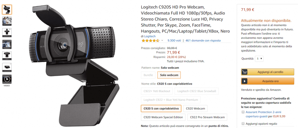 Webcam Coronavirus Logitech Amazon