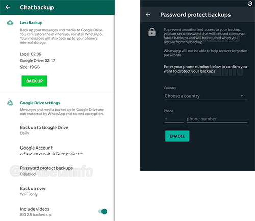 WhatsApp Protect Backup Sicurezza