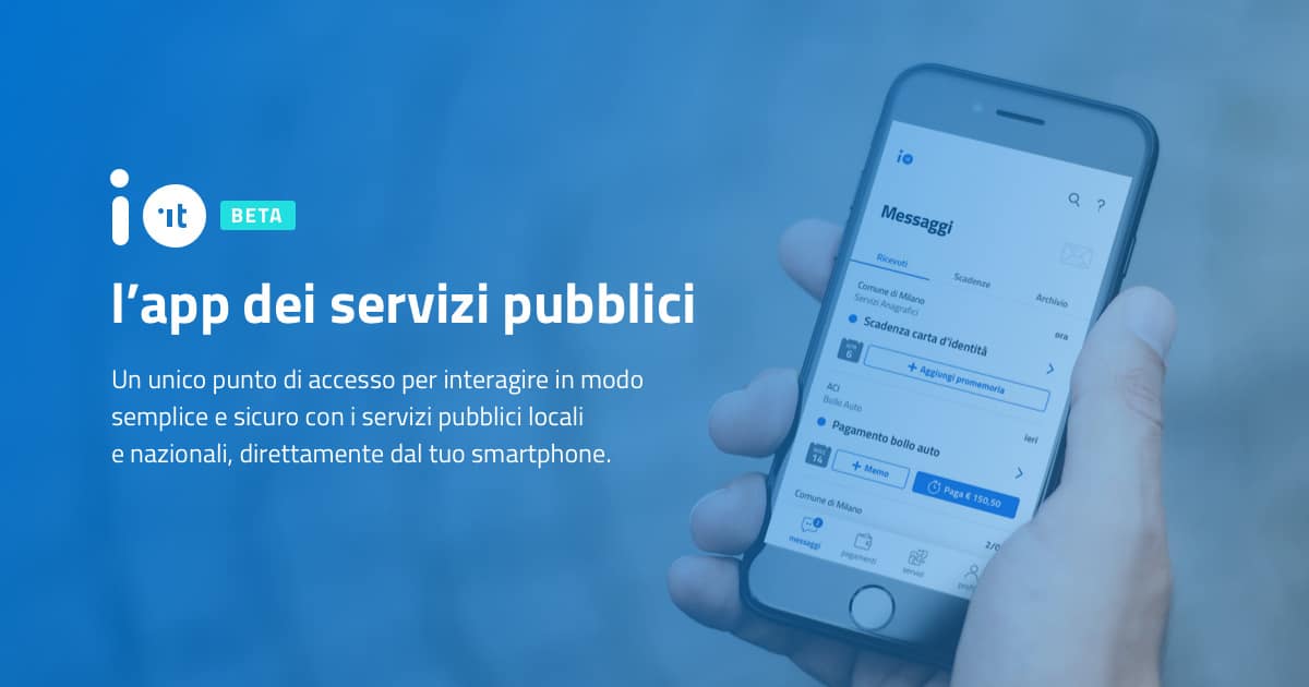 IO, l'app dei servizi pubblici