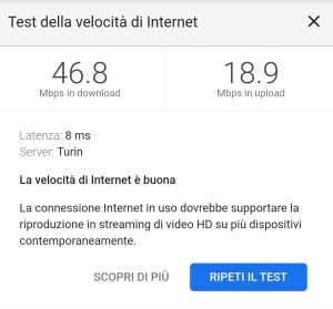 Esempio speed test 2.4 GHz