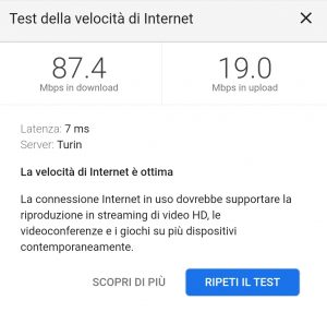 Esempio speed confronto 2.4 Ghz o 5 GHz