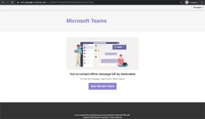 microsoft teams phishing landing page