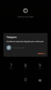 telegram codice blocco 2