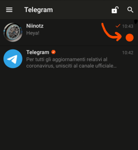screenshot: segna come non letto Telegram