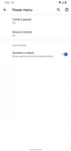 Android 11 Beta 1 Device control settings