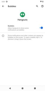 bubbles notifications android 11