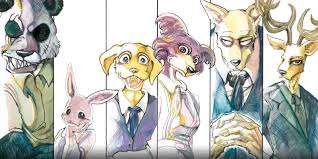 da sinistra a destra, vi sono alcuni personaggi di Beastars