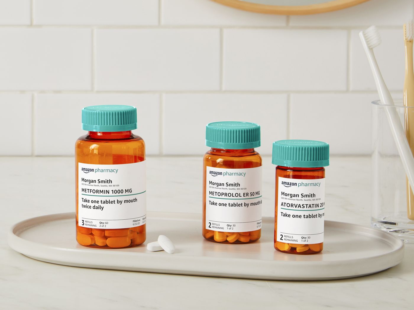 Amazon Pharmacy bottigliette medicinali di prescrizione