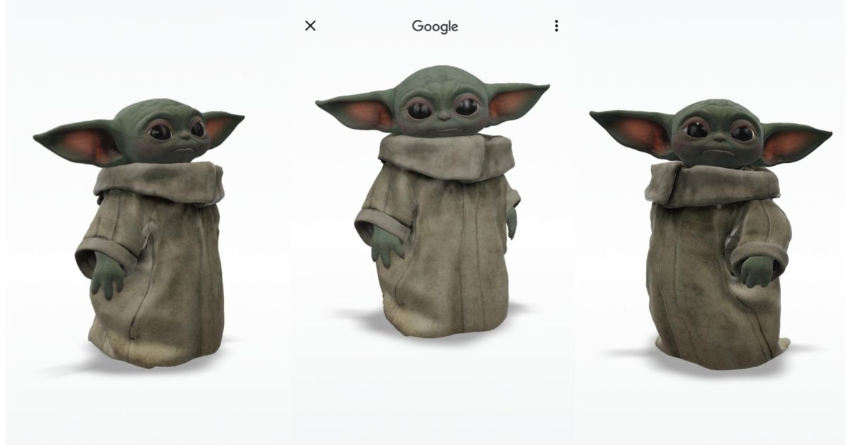 Google Grogu Baby Yoda modello 3D realtà aumentata AR