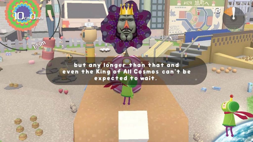 Katamari Damacy Reroll re che parla al Principe