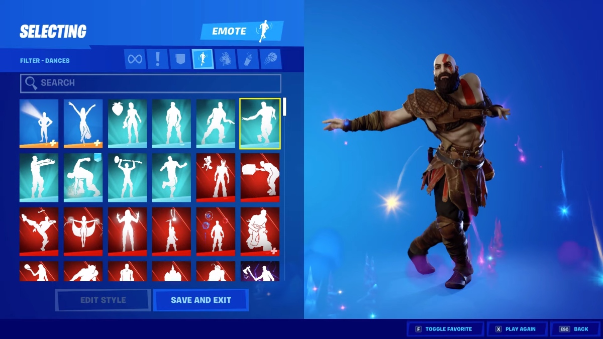 Kratos ballo Fortnite