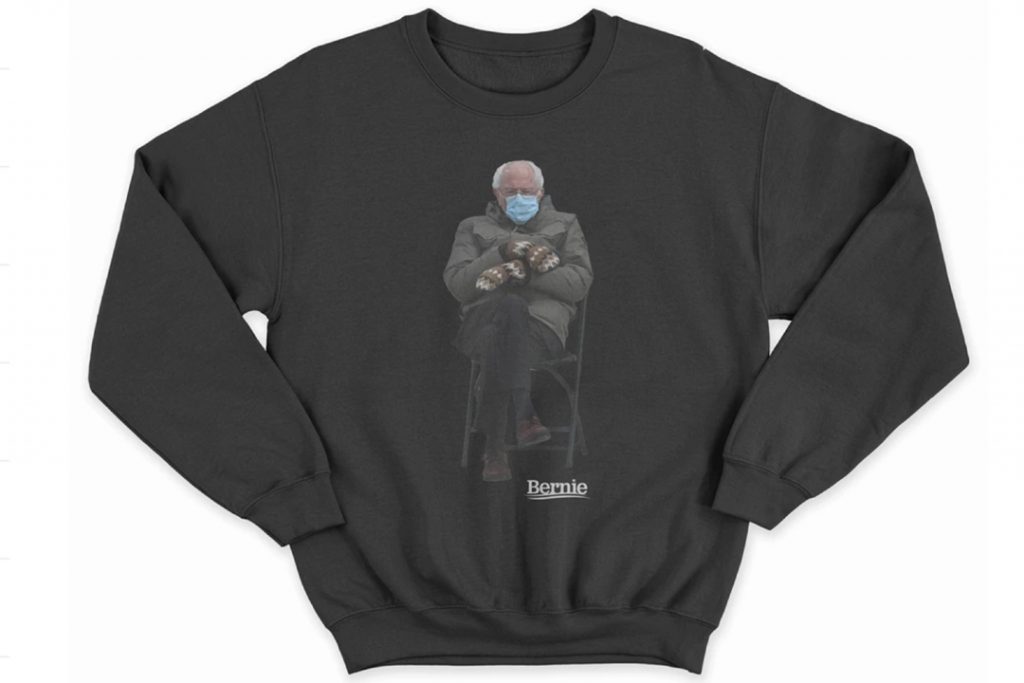 Bernie Sanders mette in vendita una felpa del suo meme per beneficenza 1 rendered1611684014923