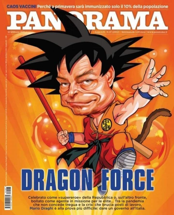 Mario Draghi versione Goku