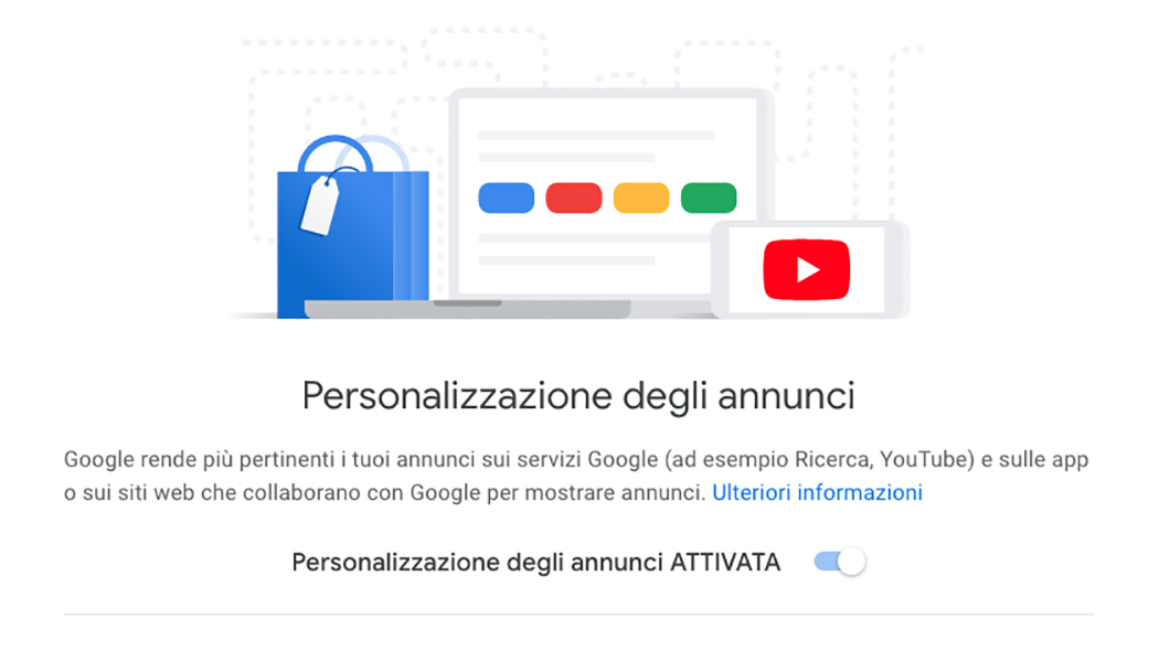 google personalizzazione annunci