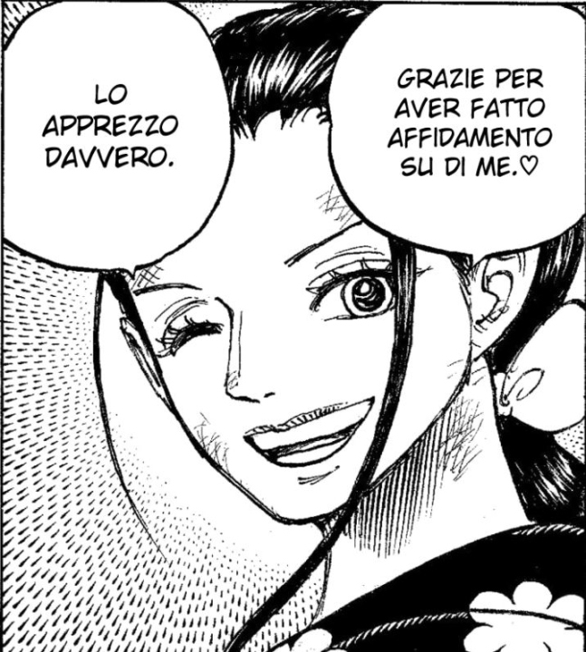 Nico Robin ringrazia Sanji della fiducia