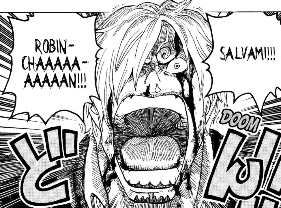 Sanji chiede aiuto a Robin