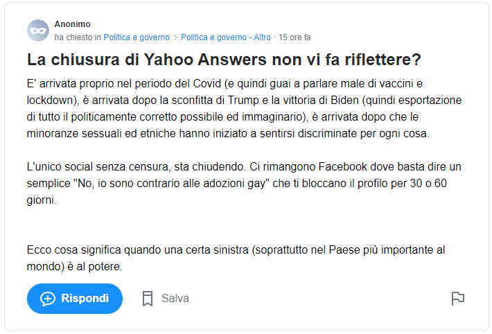 Yahoo Answers domanda chiusura poteri forti