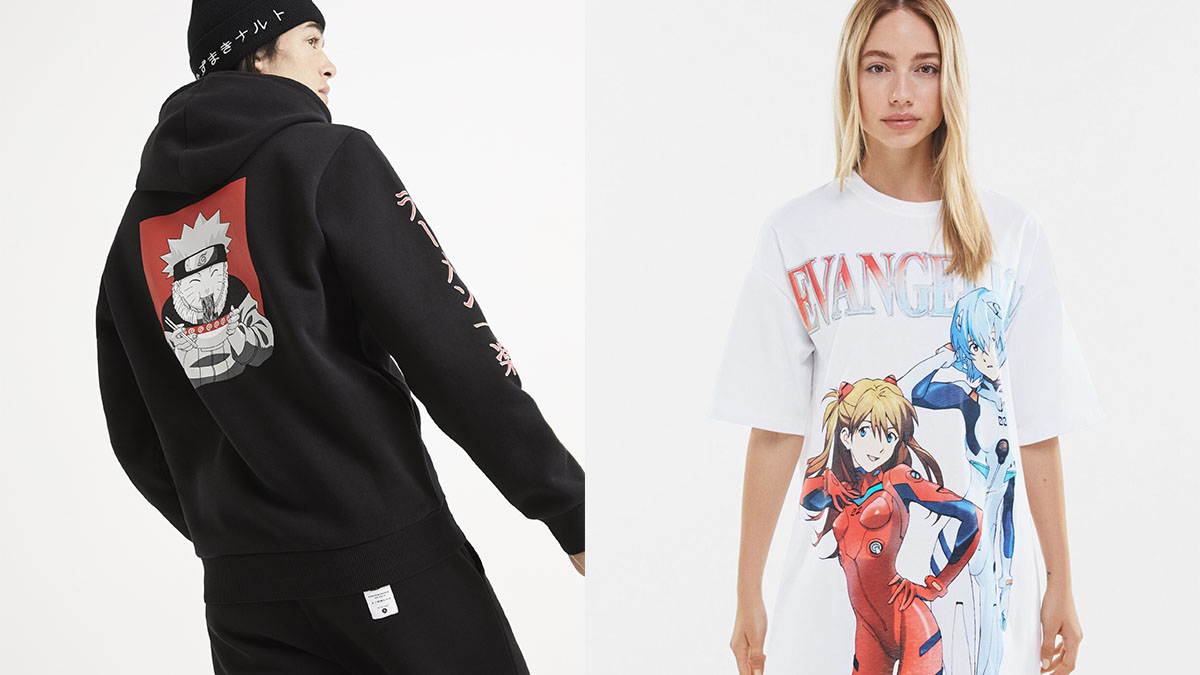 evangelion - naruto - bershka - celio