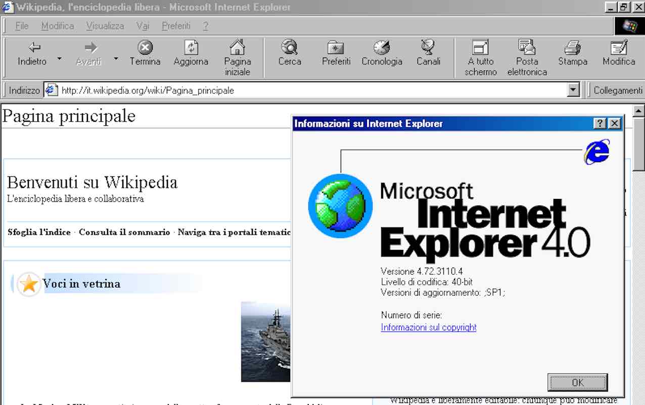 internet explorer fine supporto titolo