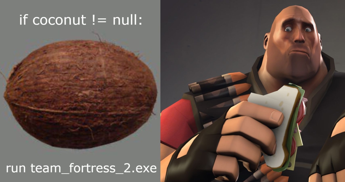 immagina della noce di cocco e team fortress 2