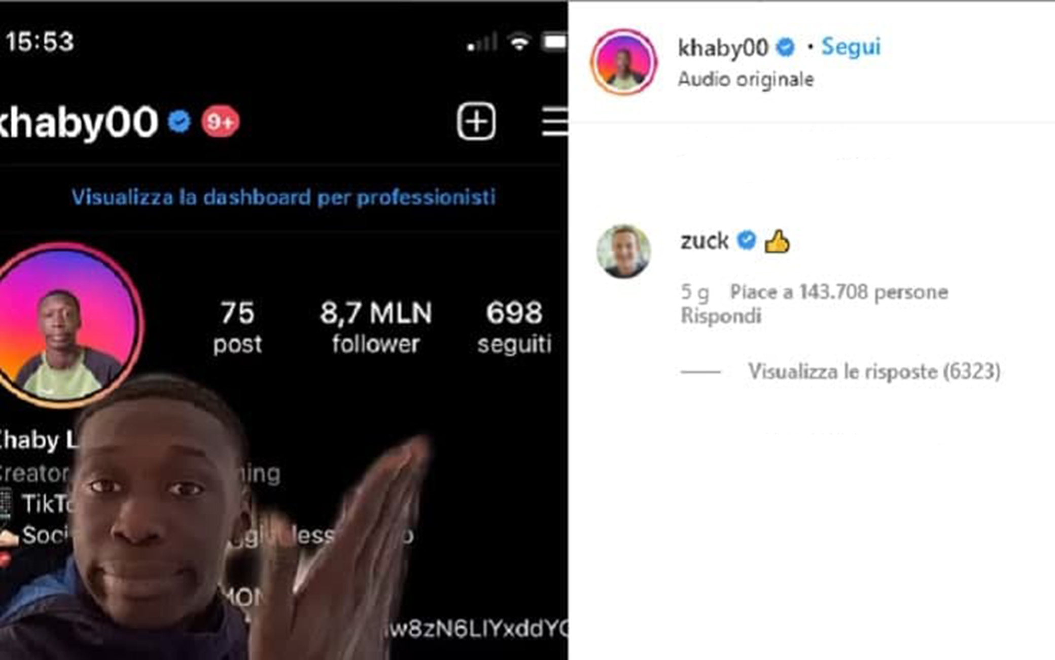 khaby lame - mark zuckerberg - instagram - tik tok