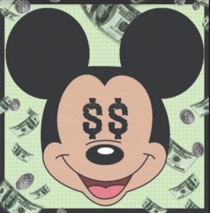 Topolino con $ al posto degli occhi, disneyland