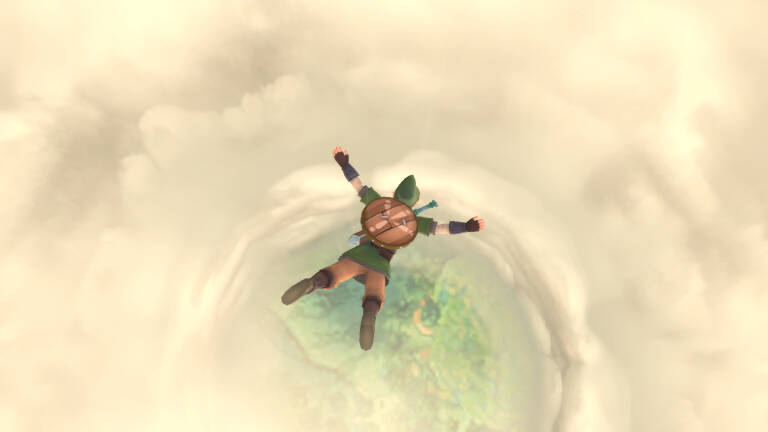 skyward sword link in caduta libera