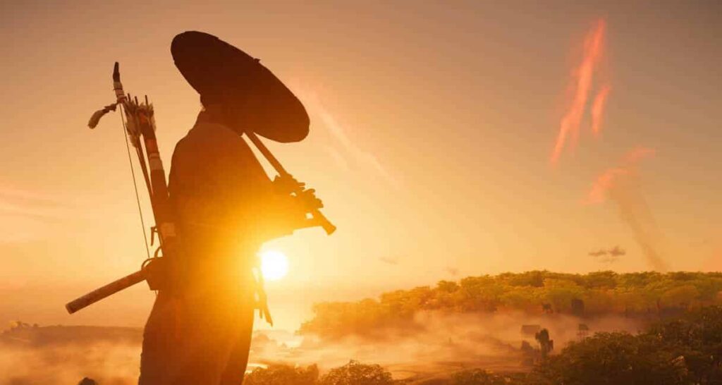 Ghost of Tsushima Directors Cut PS5 sunset
