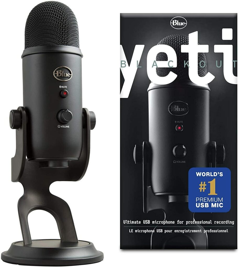 Blue Yeti Microfono Professionale USB a Condensatore Multi-Pattern