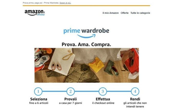 Amazon Prime Wardrobe Italia