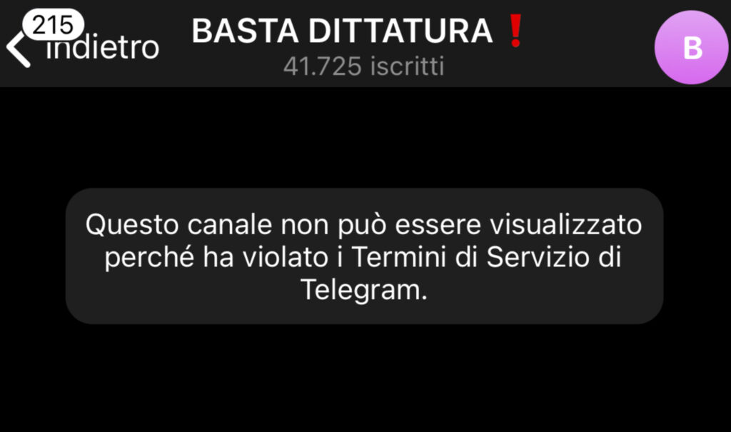 Basta Dittatura Telegram