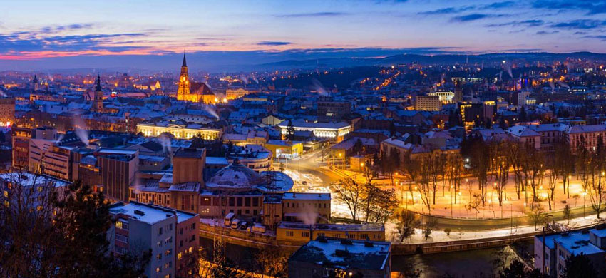 Romania , Cluj Napoca di notte