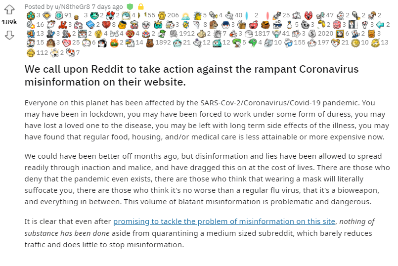 Reddit Covid-19 Novax Protesta