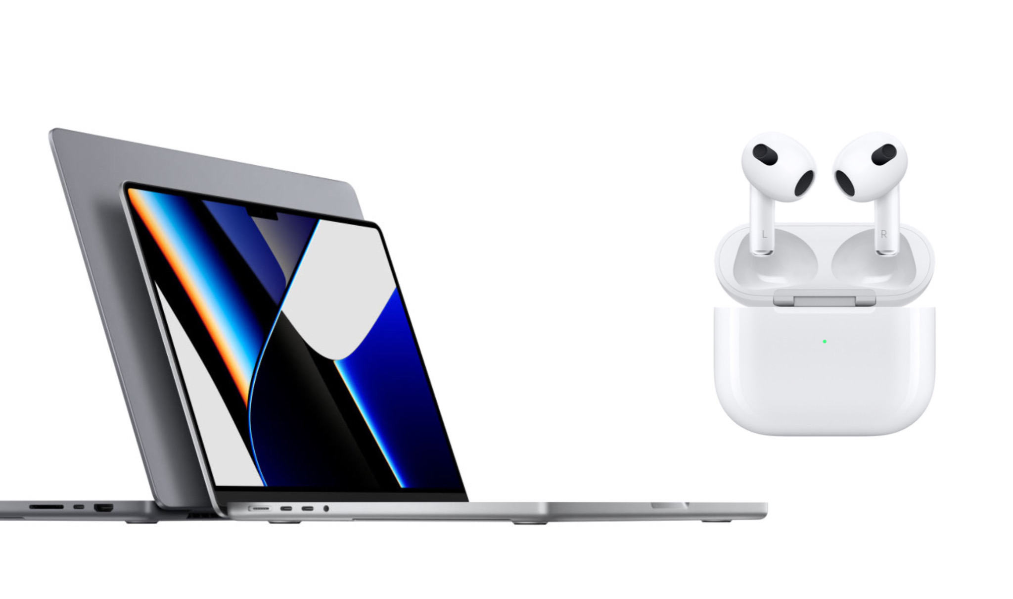 MacBook Pro da 14 e 16 pollici con AirPods 3