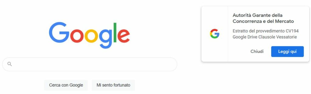 Google antitrust clausola