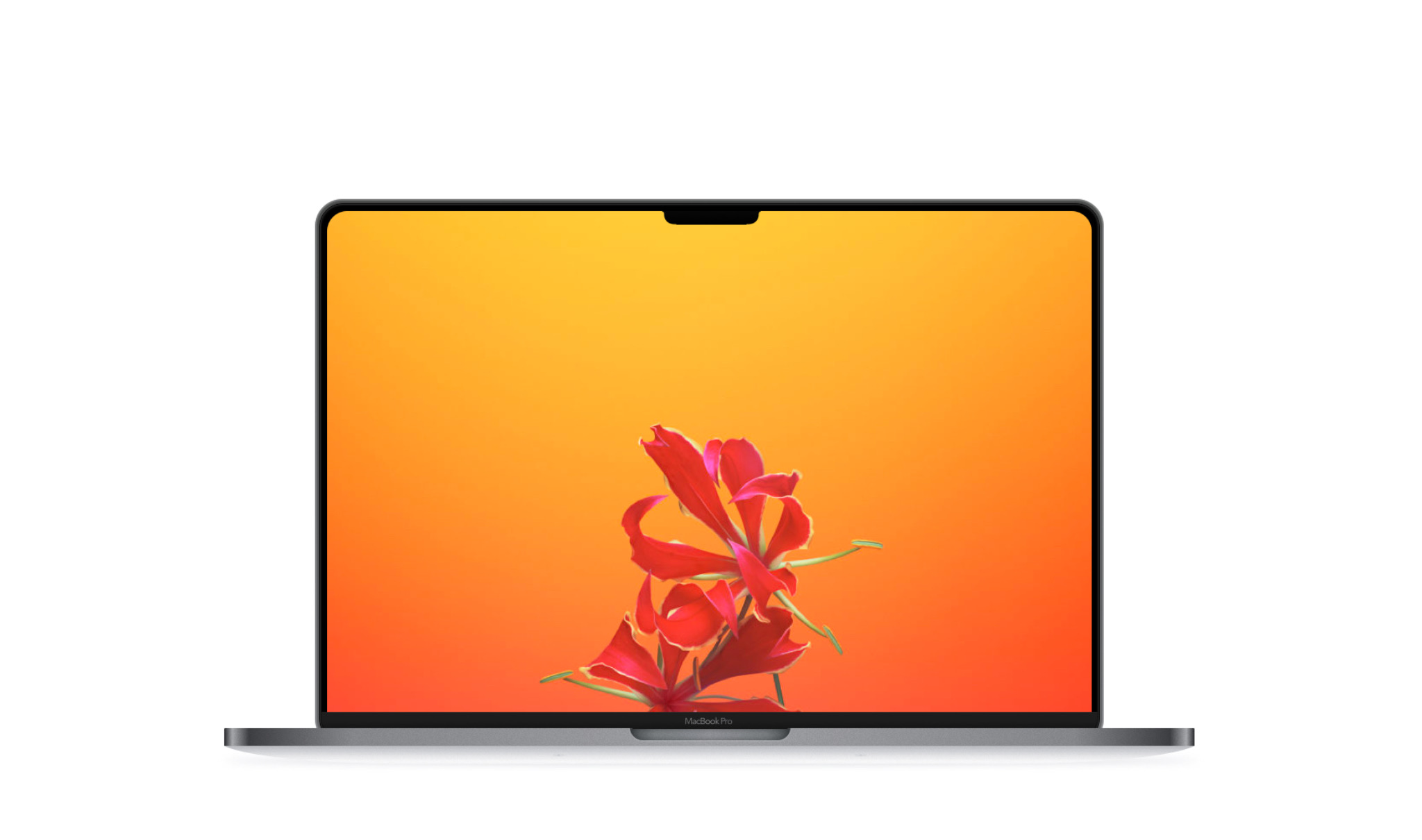 Render di MacBook Pro con notch