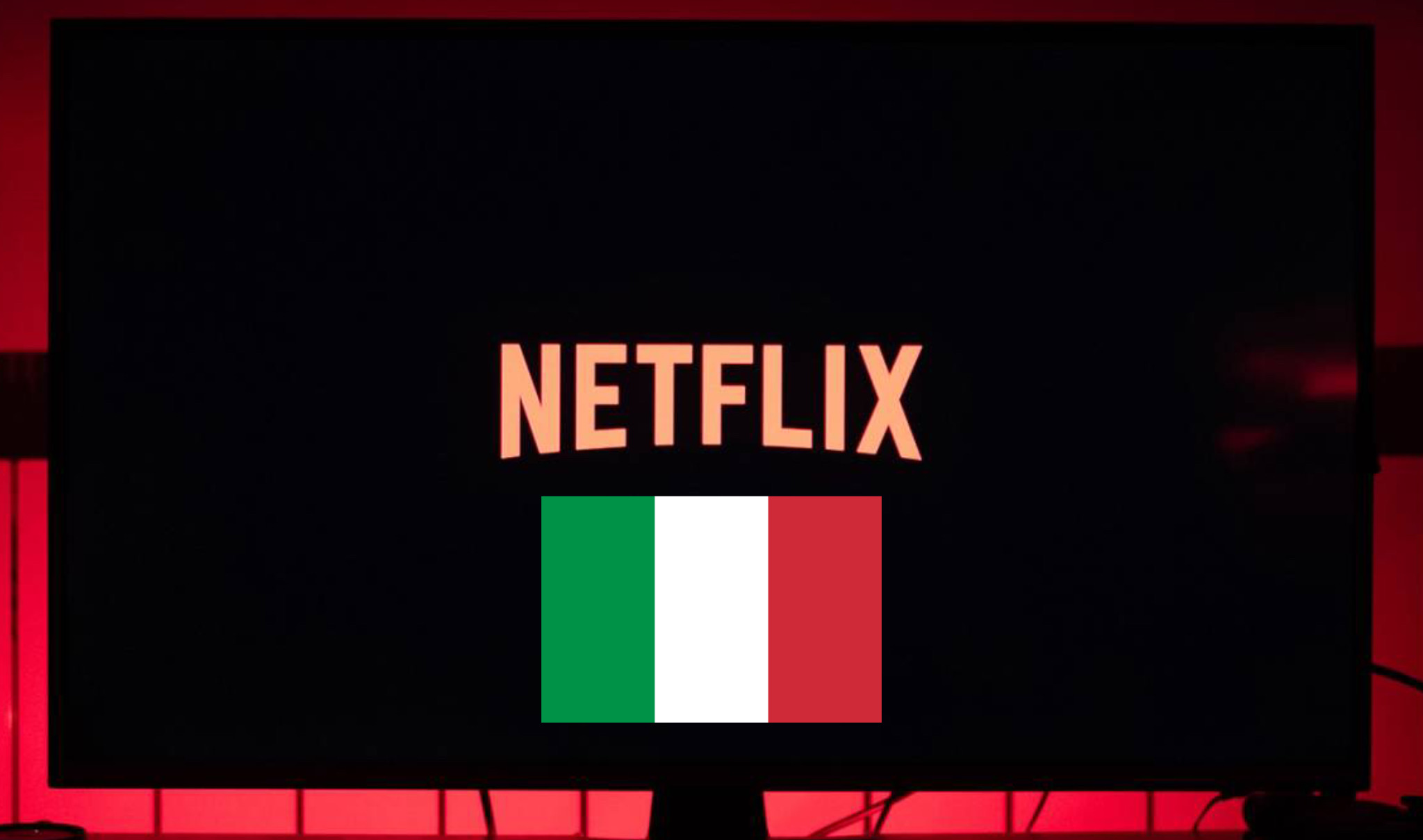 Netlix logo e bandiera Italia