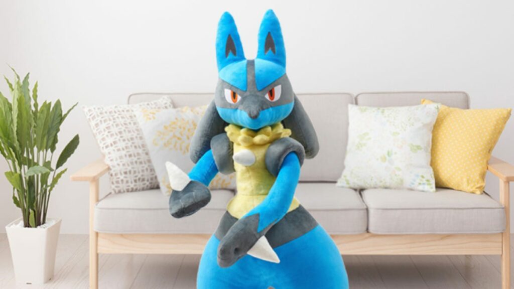 Lucario life size plush is on sale in Japan for 400 min
